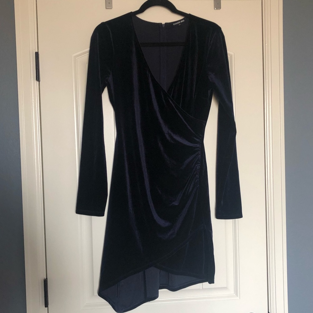 Dark Blue Velvet Dress